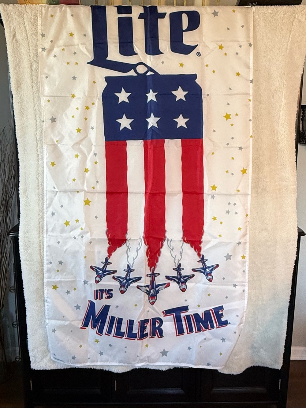 Red, White & Blue Patriotic Miller Time banner/flag